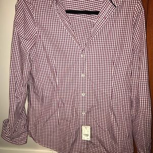 Purple and White Checkered Brooks Brothers Shirt